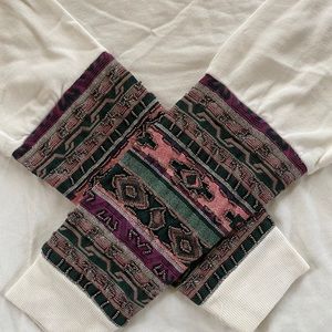 Forever21 Beaded Sleeve Cream Sweatshirt